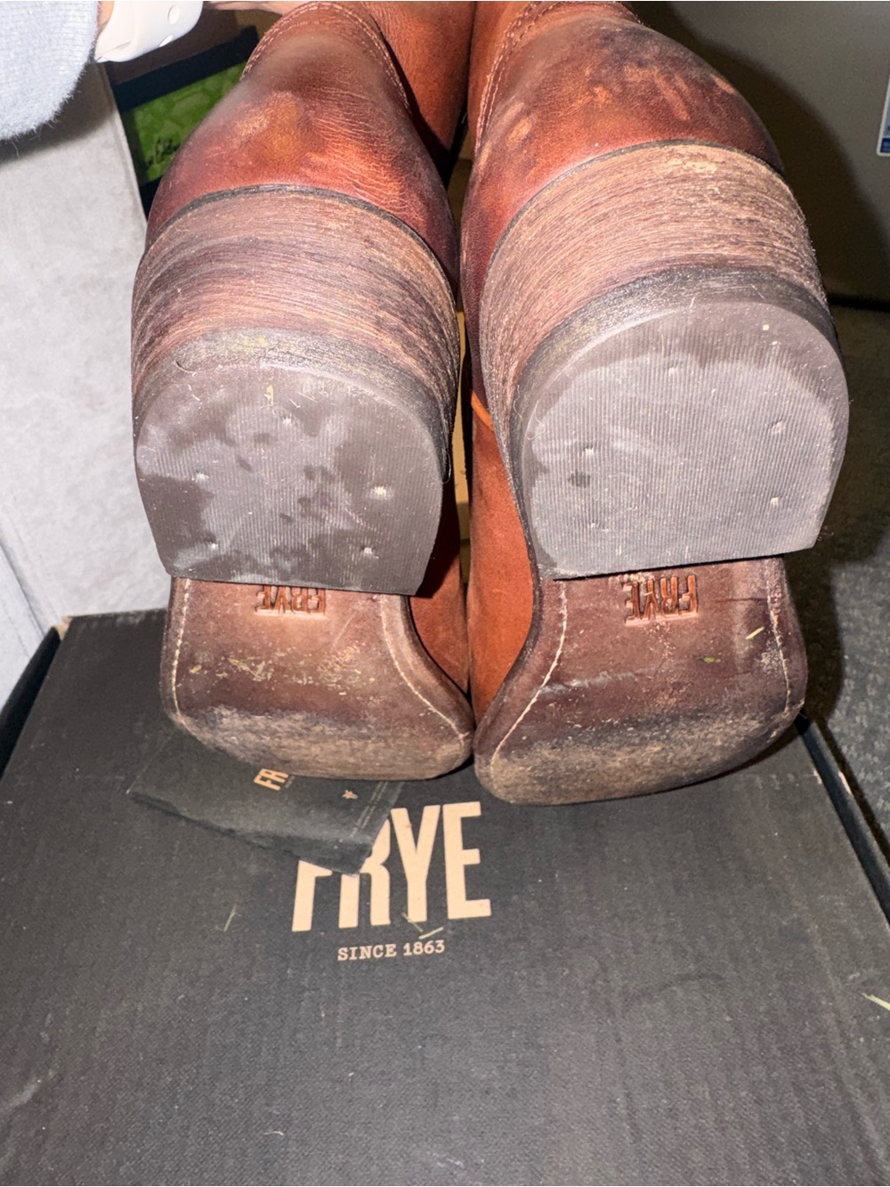 Frye Billy Short Women’s Chestnut Brown Leather Pull-On Boots in Renice Leather - Picture 4 of 7